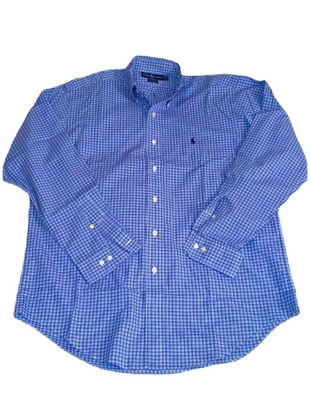 Polo Ralph Lauren 15.5 34/35 Shirt Oxford Yarmouth Blue EUC